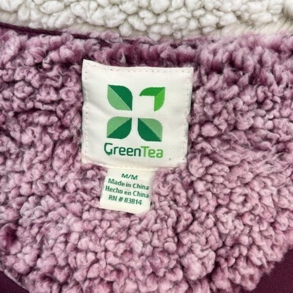 GreenTea Purple & White Sherpa Vest Size M - Picture 6 of 10